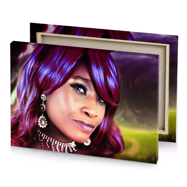 a woman with red hair and necklace zinnwaldite brown canvas