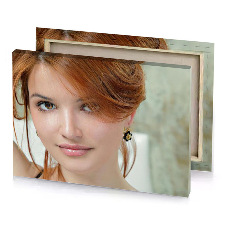 a woman with red hair rosy brown canvas