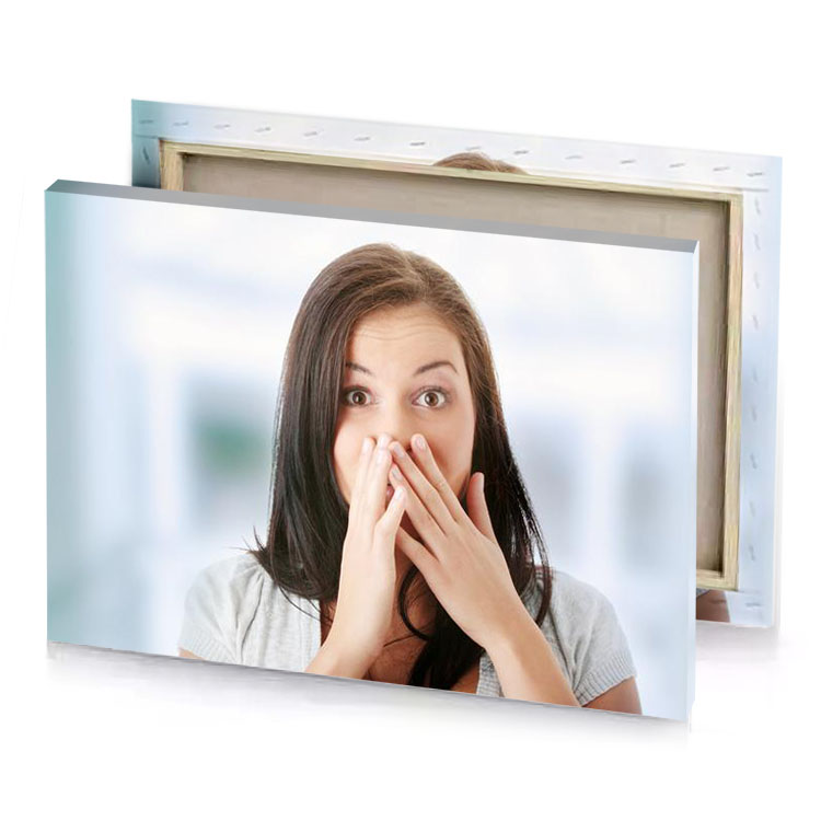 a woman with tooth in her mouth burlywood canvas