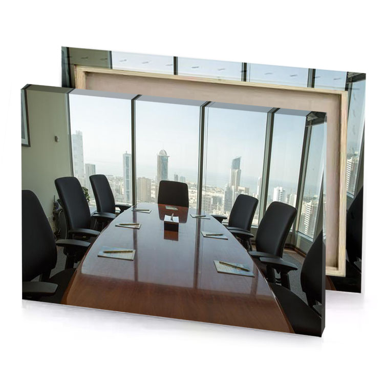 a wooden conference table manatee canvas