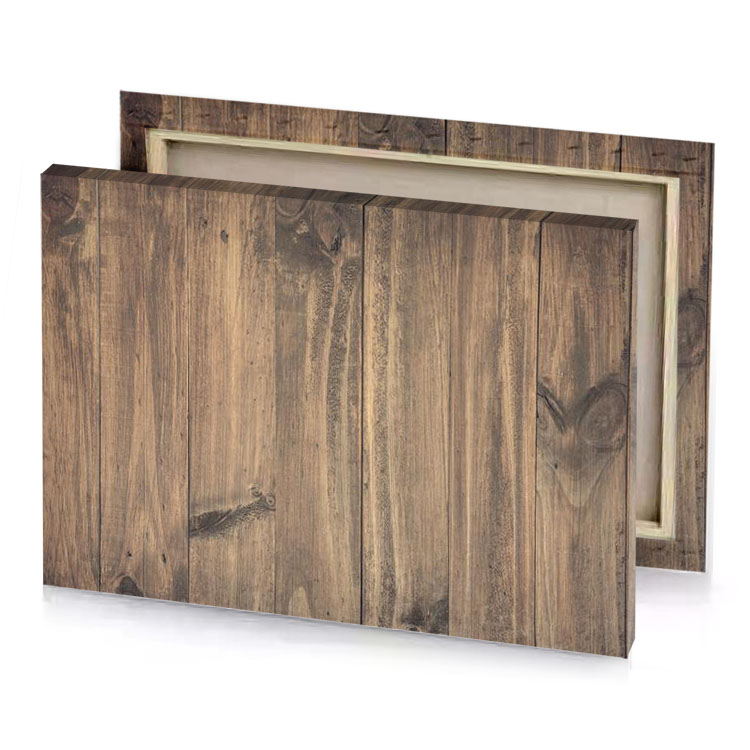 a wooden floor with bird on it rosy brown canvas