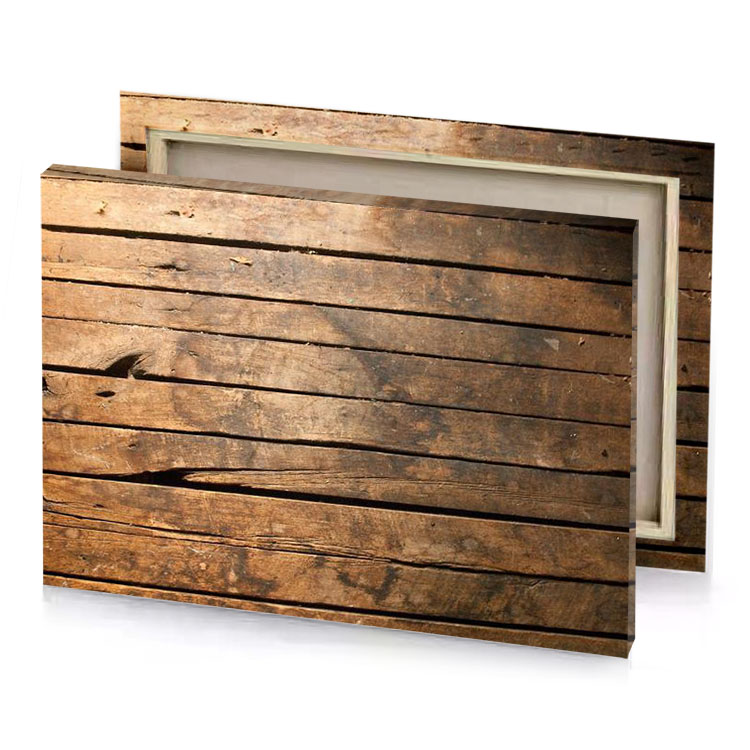 a wooden floor with brown stain bistre canvas