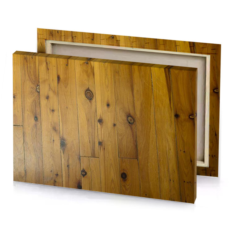 a wooden floor with brown stain peru canvas