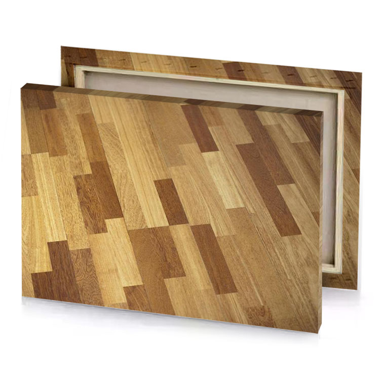 a wooden floor with pattern of squares sepia canvas