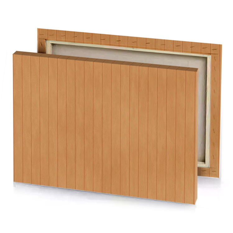 a wooden panel with brown stripe pattern peru canvas