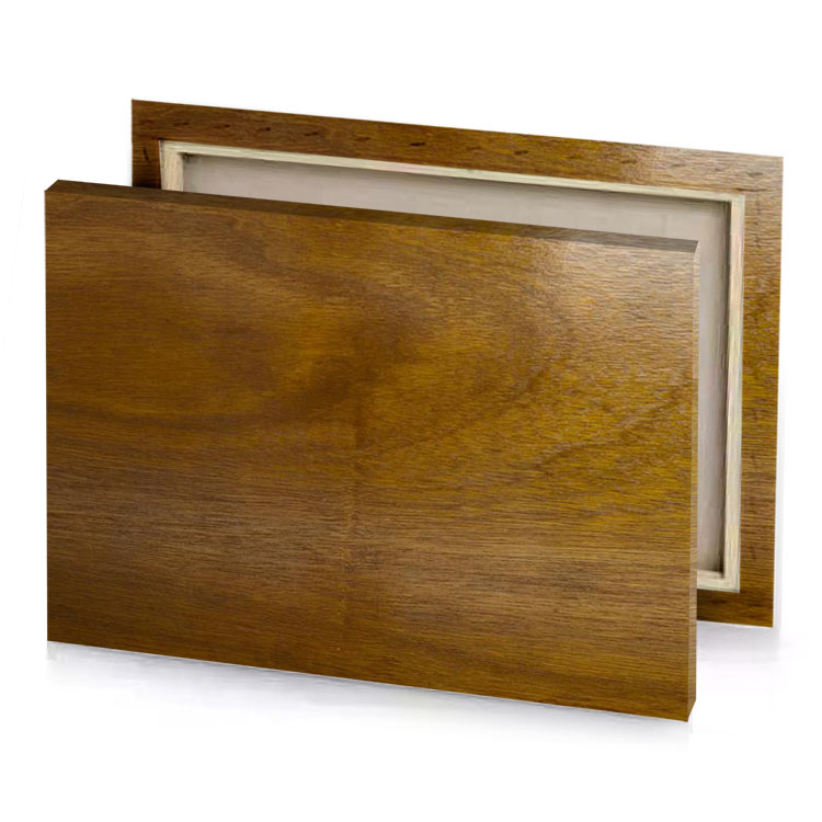 a wooden surface with brown stain sienna canvas