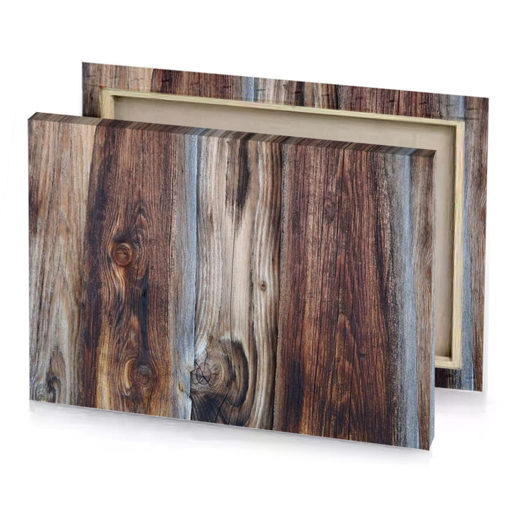 a wooden wall with brown and stain rose quartz canvas