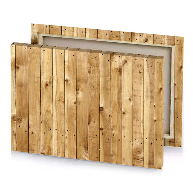 a wooden wall with brown stain peru canvas