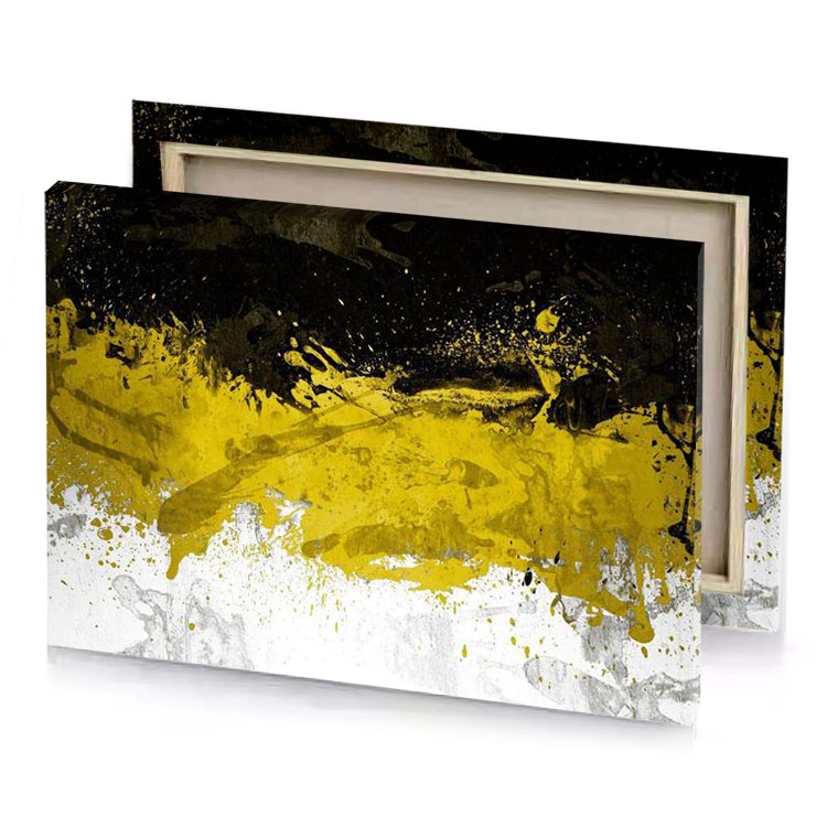 a yellow and black abstract painting golden rod canvas
