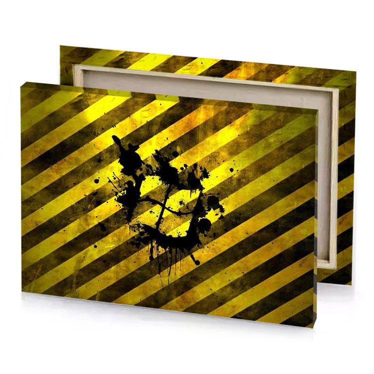 a yellow and black hazard background banana canvas