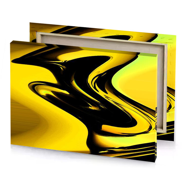 a yellow and black liquid canvas
