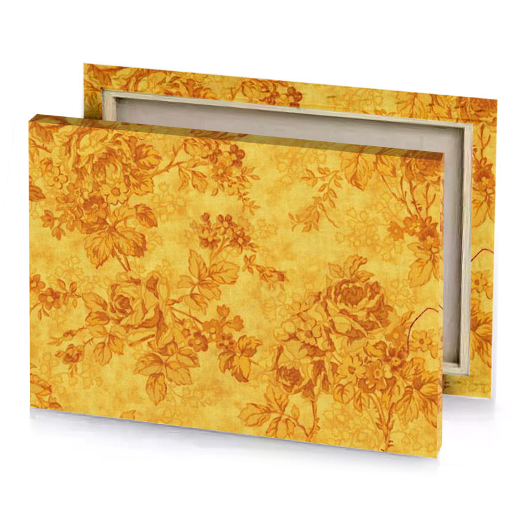 a yellow background with floral pattern golden rod canvas