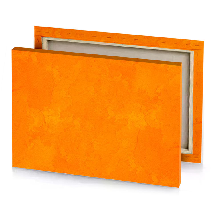 a yellow background with rough texture dark orange canvas