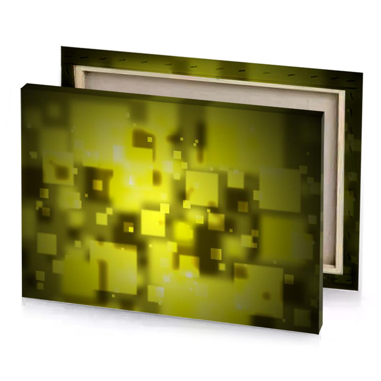 a yellow background with squares and golden rod canvas