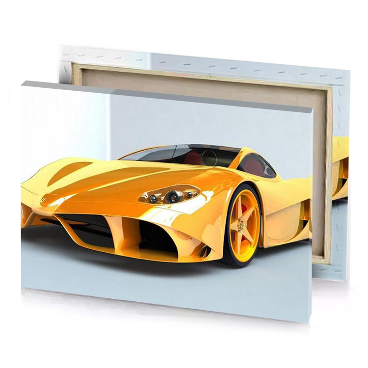 a yellow car is shown in this image tangerine canvas