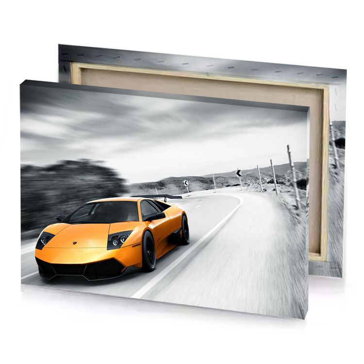 a yellow lamb white smoke canvas