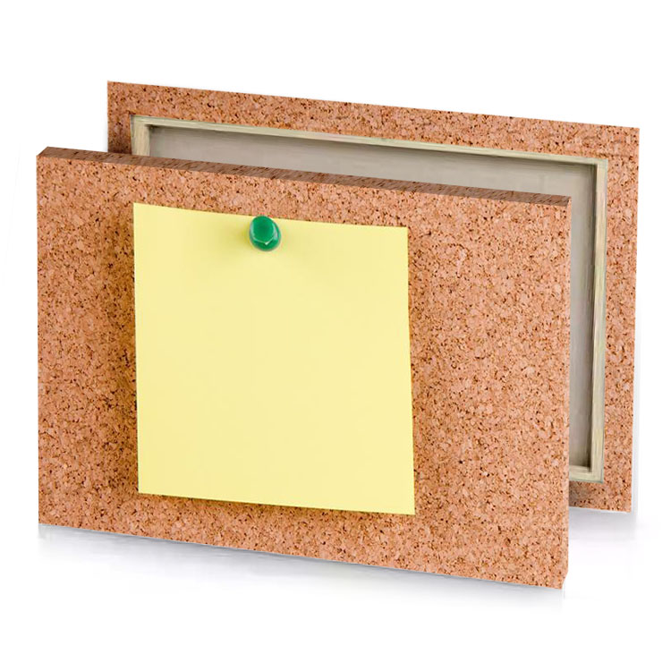 a yellow note pinned on cork board pale golden rod canvas