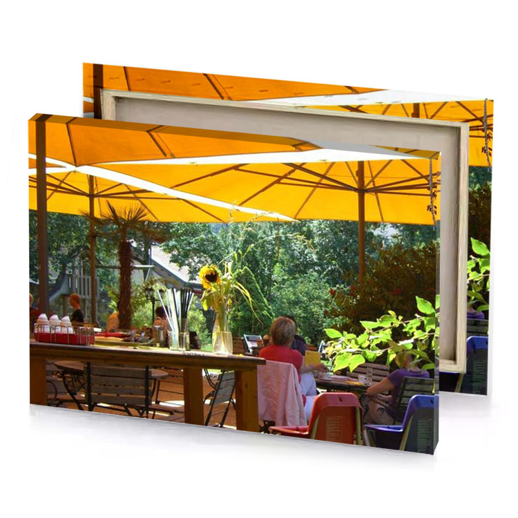 a yellow umbrella tangerine canvas