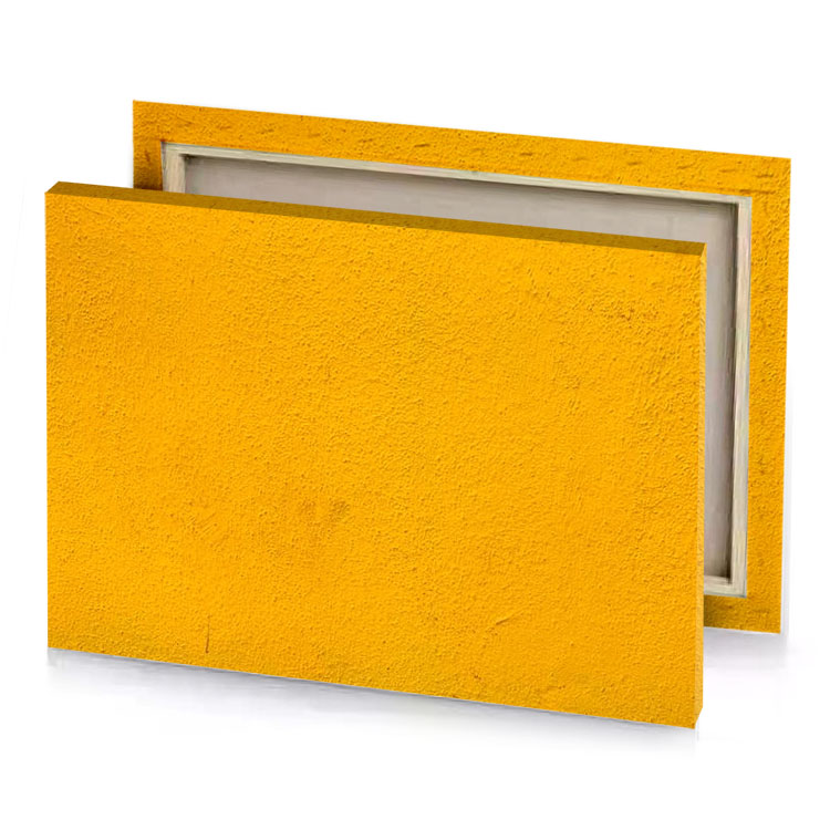 a yellow wall with fire hydrant on it dark golden rod canvas