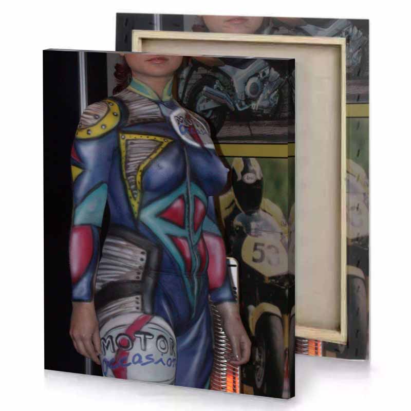 a young boy dressed as robot charcoal canvas