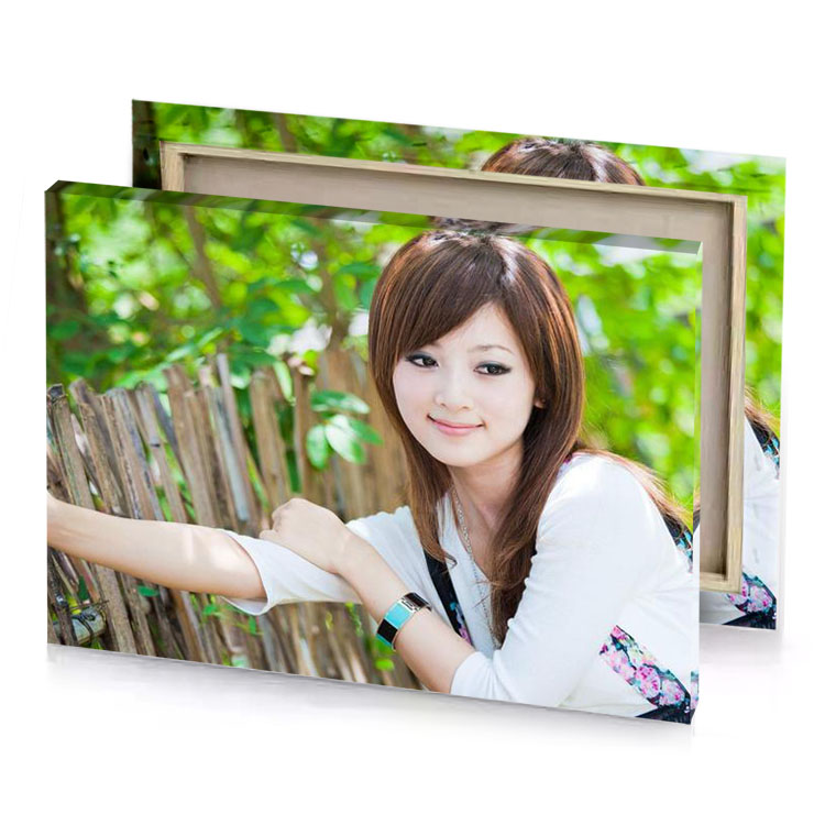 a young woman leaning against fence platinum canvas