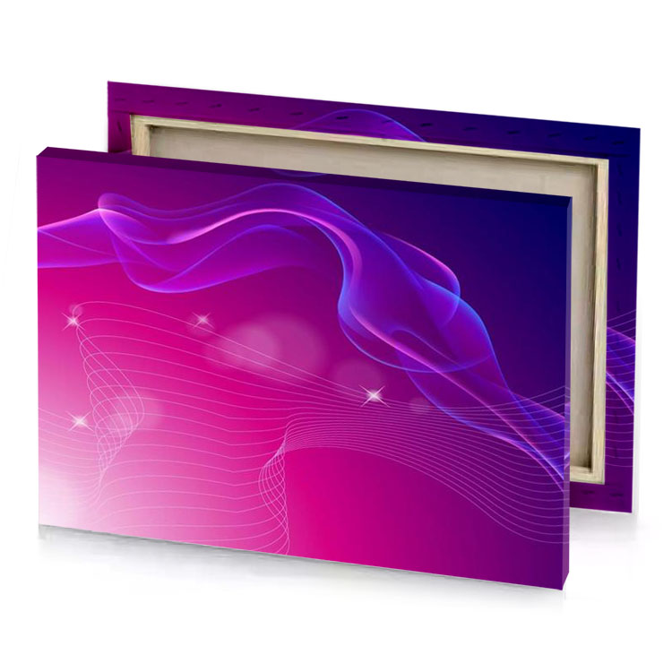 abstract background with blue and pink waves violet red canvas