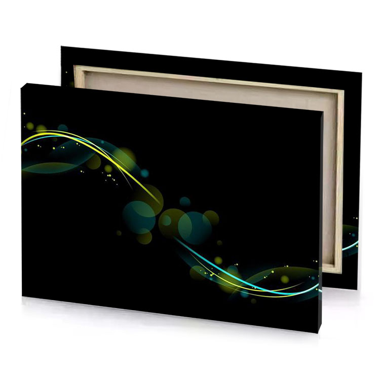 abstract background with green and blue waves bistre canvas