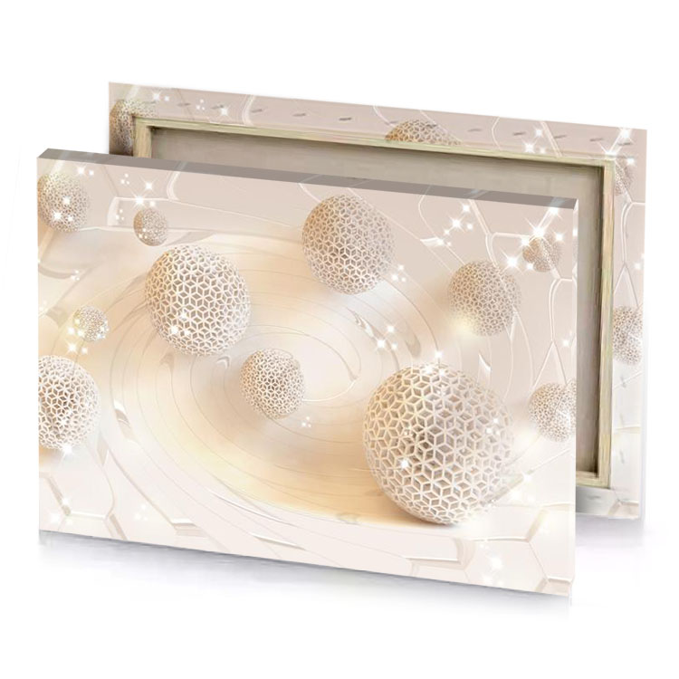 abstract background with white spheres and lines tan canvas