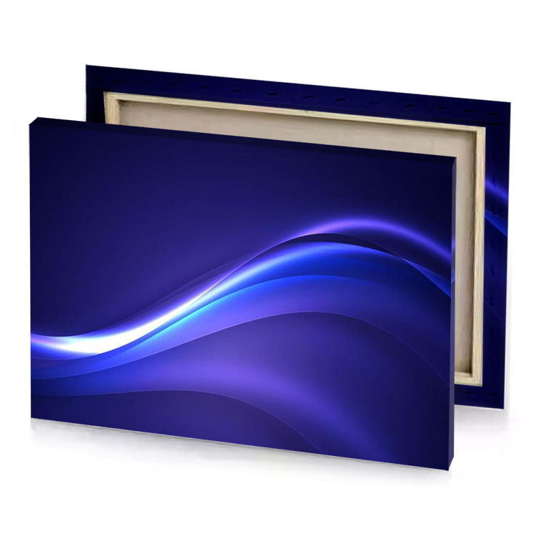 abstract blue background with waves midnight canvas
