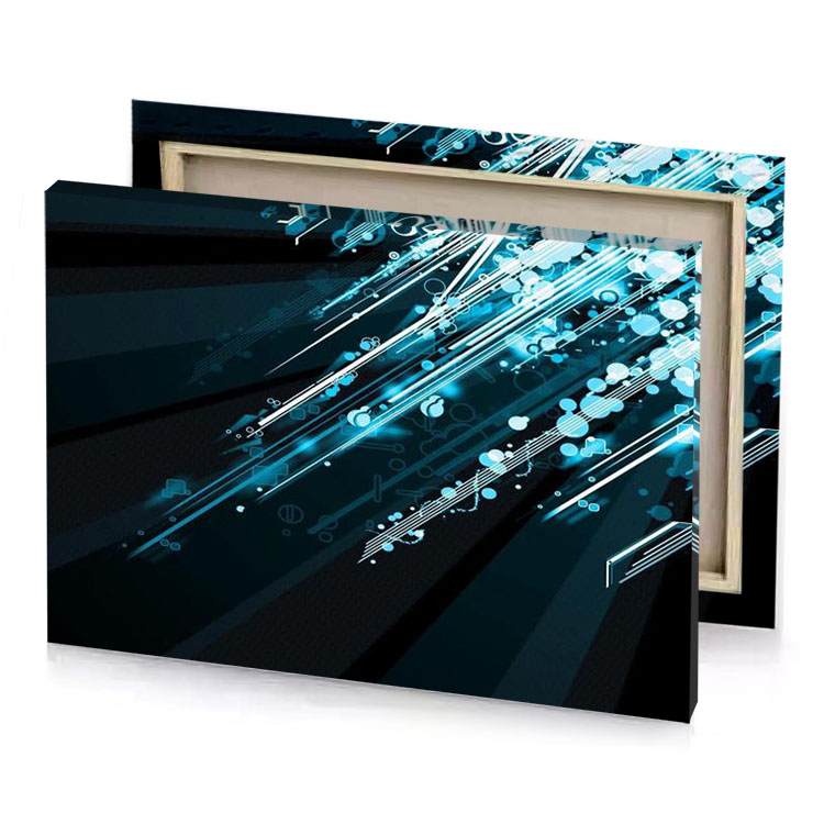 abstract blue background with white circles and lines prussian canvas