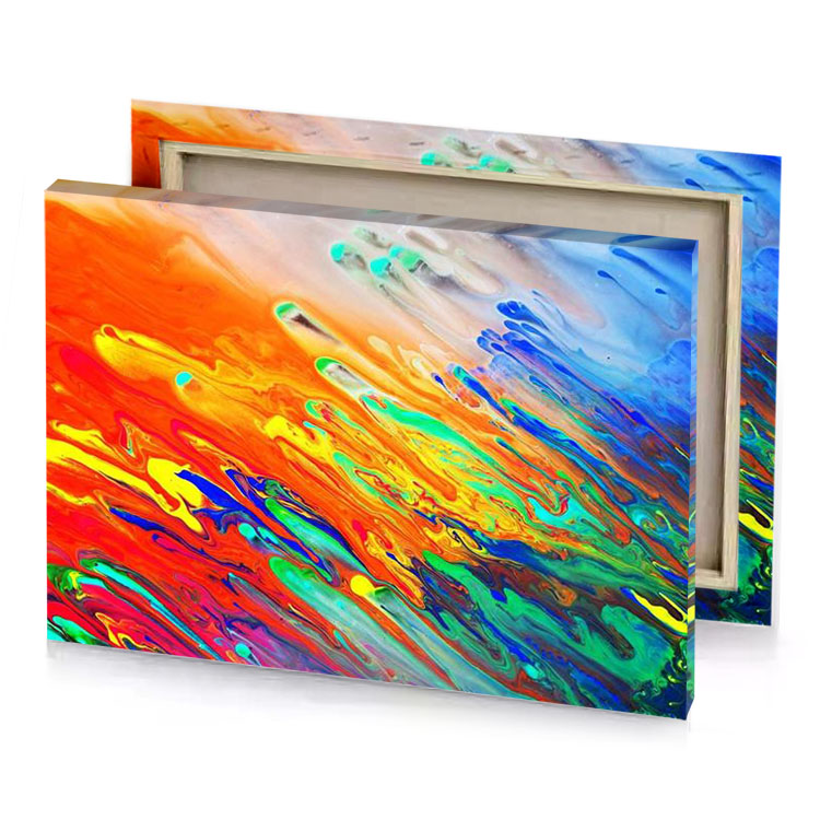 abstract painting tangerine canvas