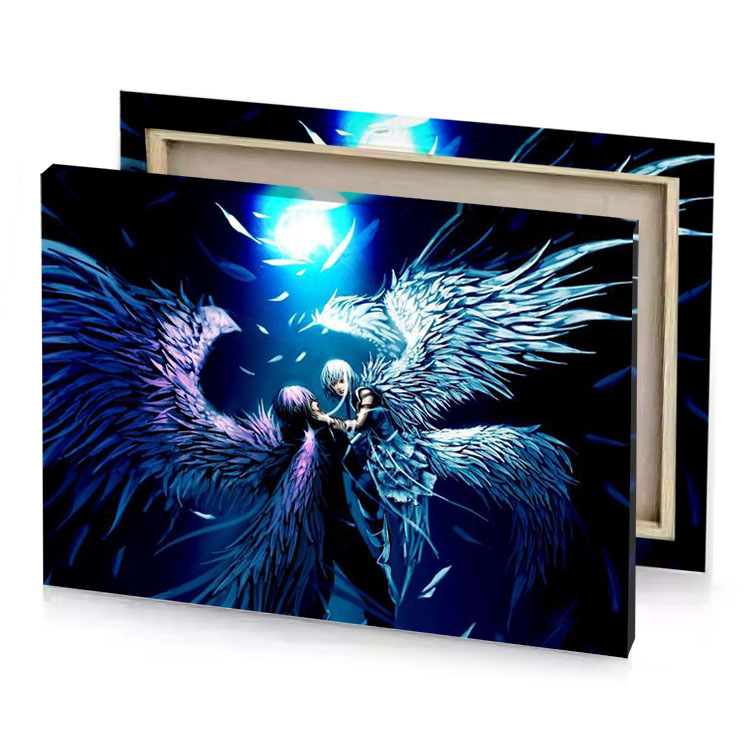 angel wallpapers prussian blue canvas