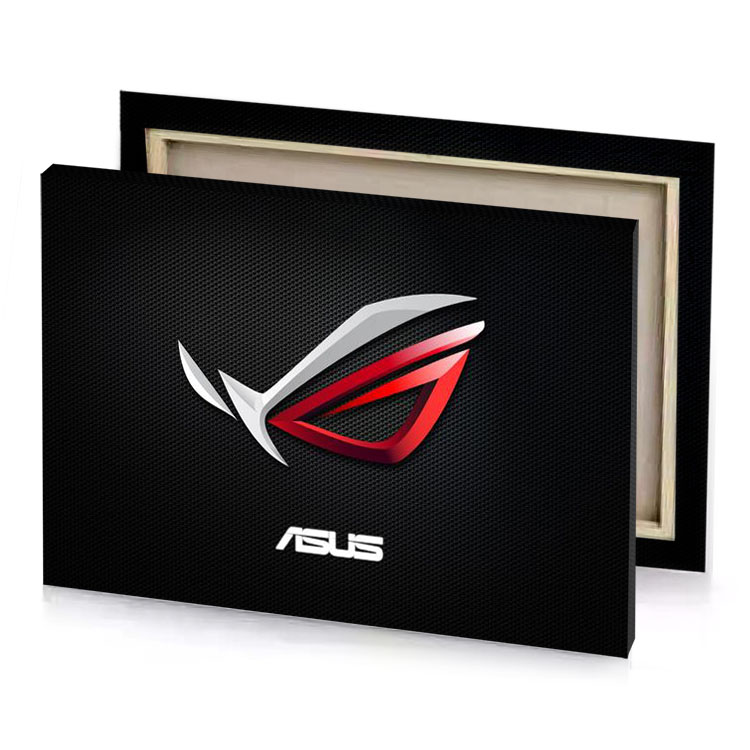 asus logo on a black background firebrick canvas