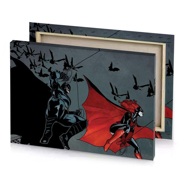 batman and bat brown canvas