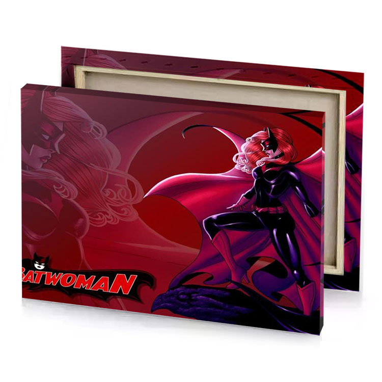 batman and batwoman wallpaper maroon canvas