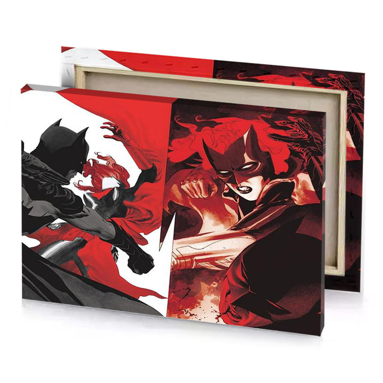 batman and red hoods brown canvas