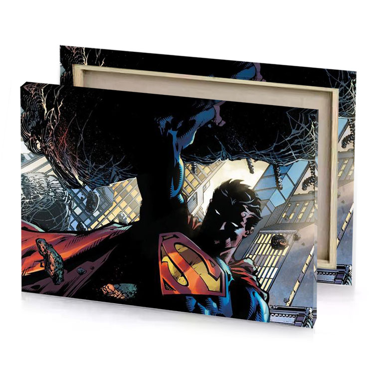 batman and superman in the dark knight smoky black canvas