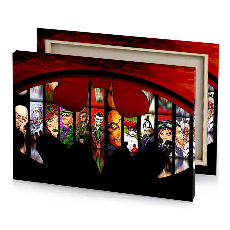 batman the animated movie maroon canvas