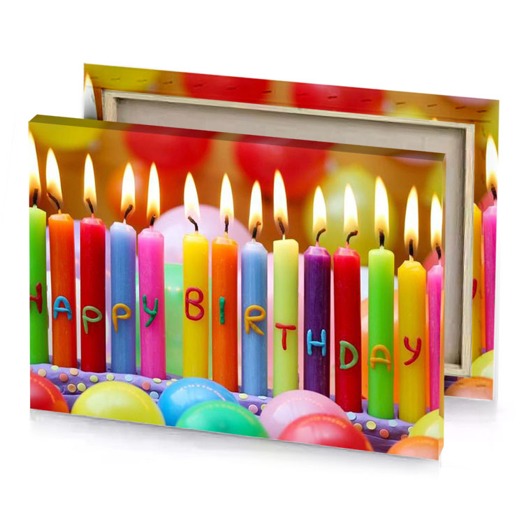 birthday candles with balloons firebrick canvas
