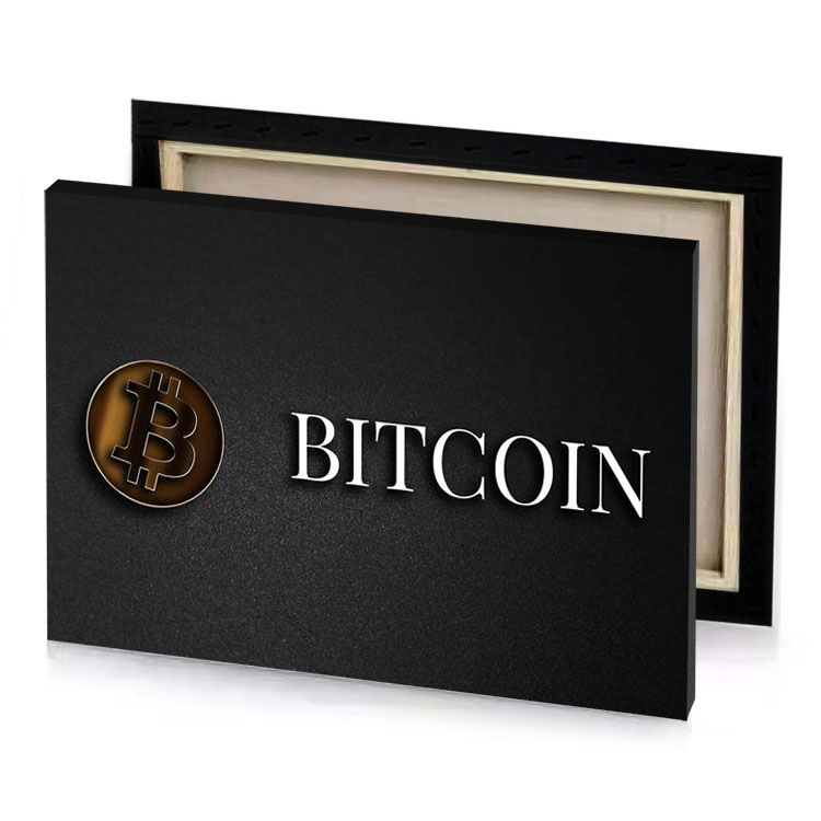 biton logo on a black background taupe canvas