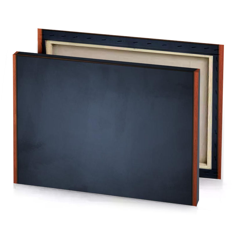 blackboard on wooden background charcoal canvas