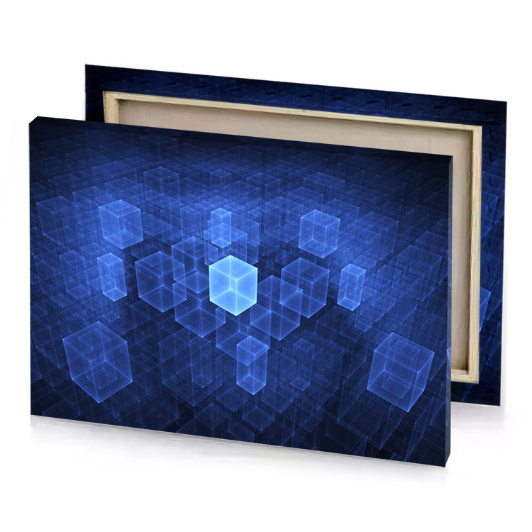 blue cubes wallpaper lapis lazuli canvas