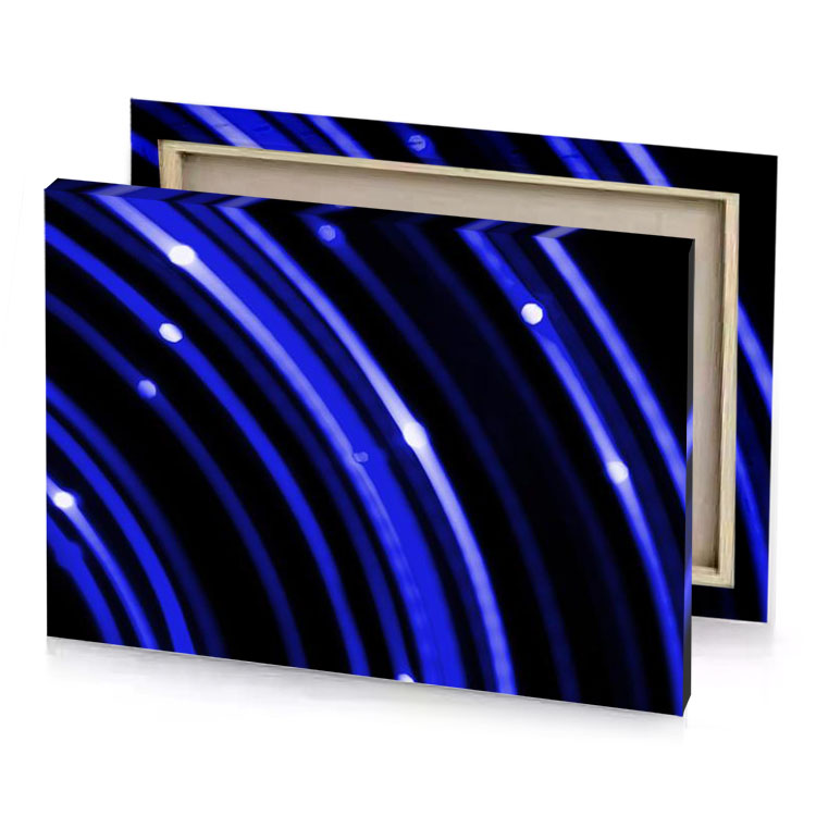blue light streaks on black background navy canvas