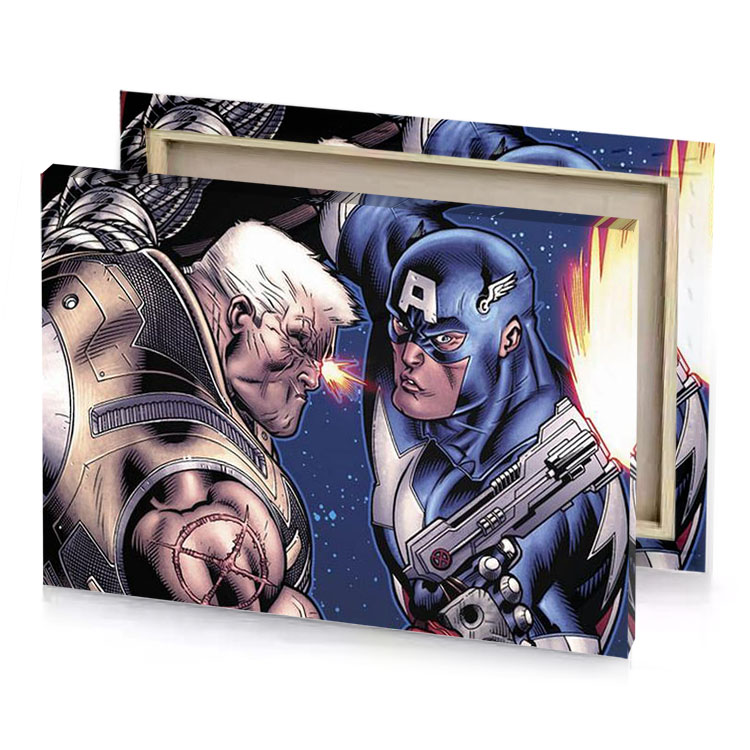 captain america and the falcon charcoal canvas