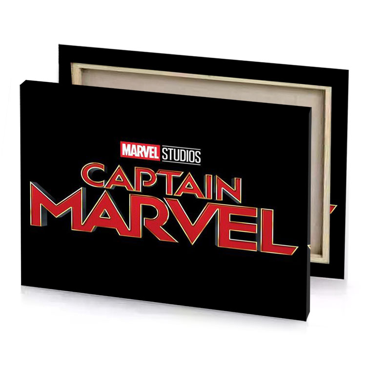 captain marvel logo firebrick canvas