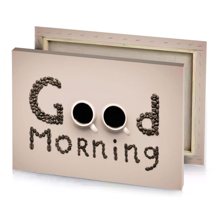 coffee beans and with the word good morning thistle canvas