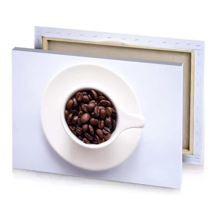 coffee beans in a white cup zinnwaldite brown canvas