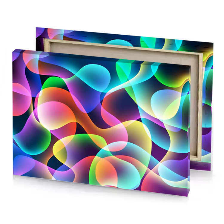 colorful abstract background with circles midnight blue canvas