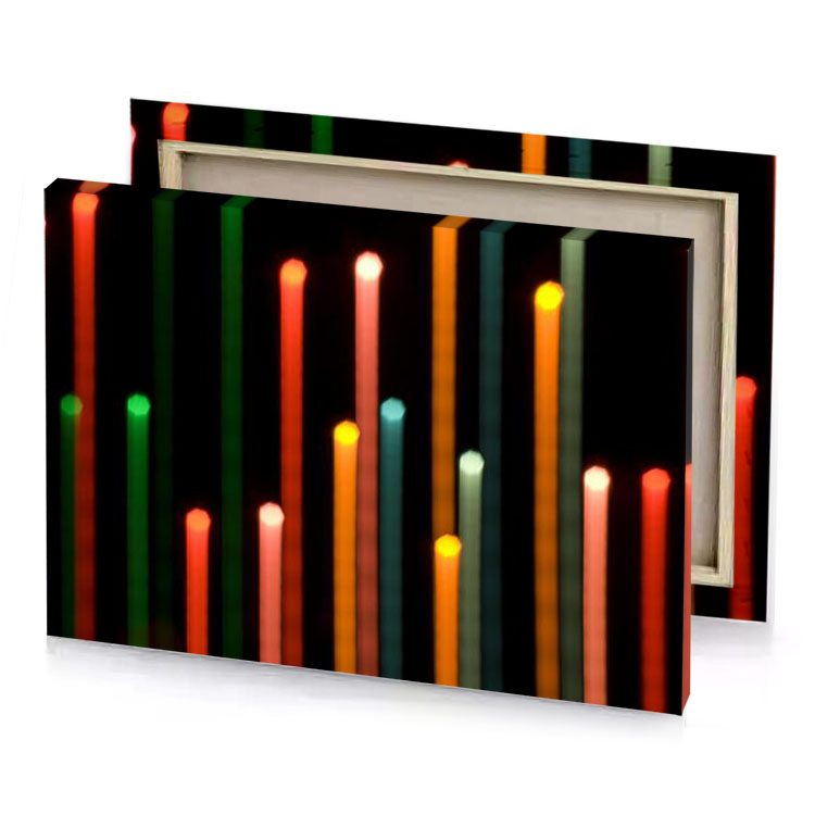 colorful candles in a row tangerine canvas