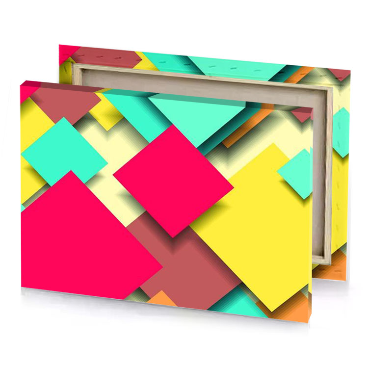 colorful geometric pattern raspberry canvas